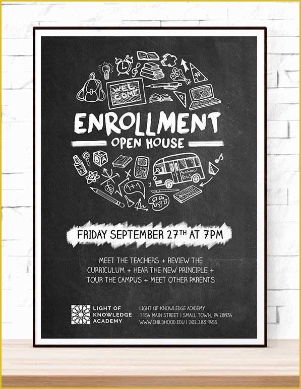 School Open House Flyer Template Free Of School Open House Printable Flyer Template for Teachers