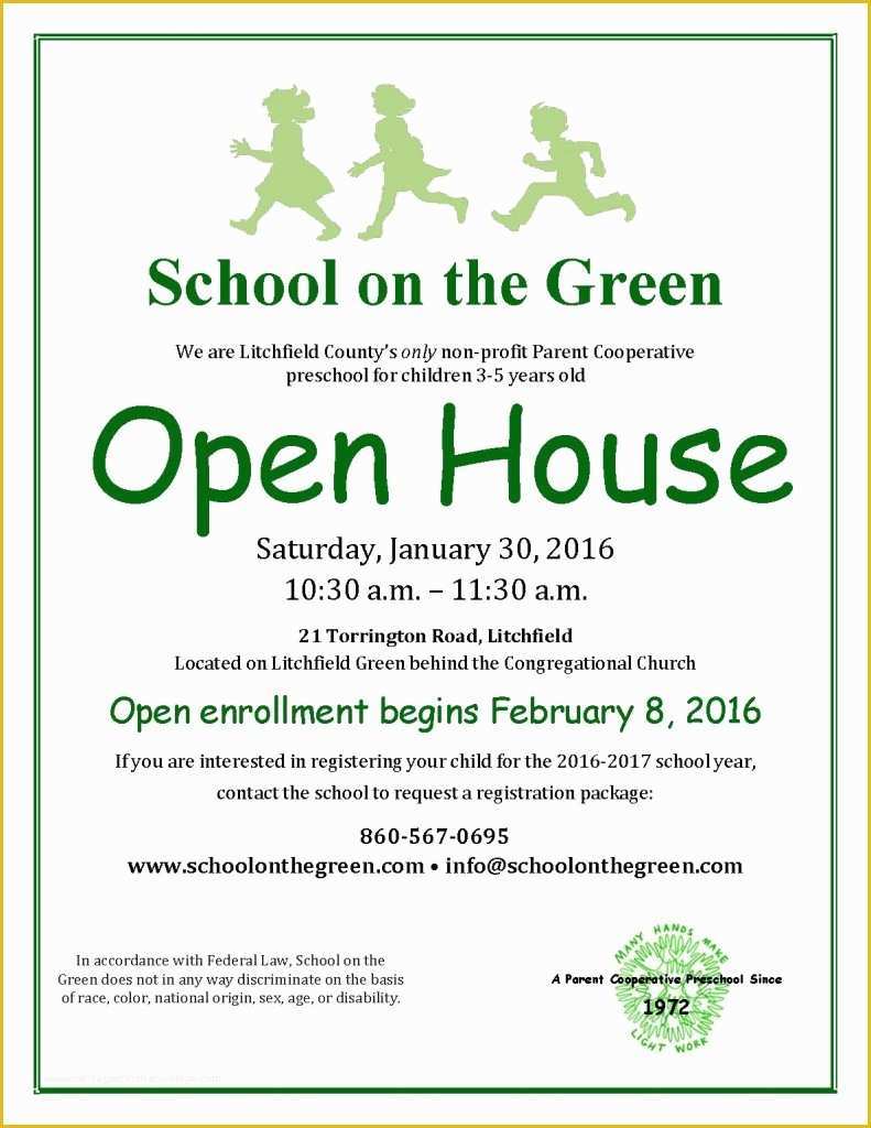 School Open House Flyer Template Free Of sotg Open House Flyer 2016 – School the Green