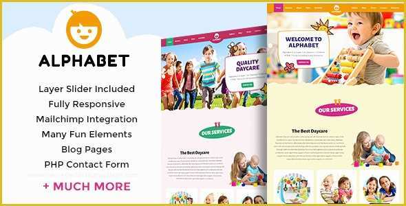 School Website Templates Free Download HTML5 Of Alphabet Daycare School HTML5