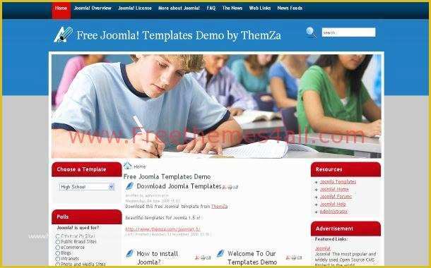 School Website Templates Free Download HTML5 Of School Blue Joomla Template