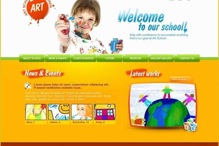 School Website Templates Free Of Art School Website Template
