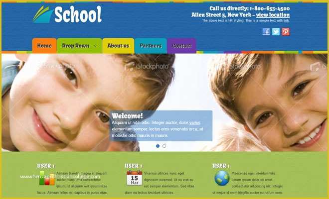 School Website Templates Free Of Education School Joomla Template Free