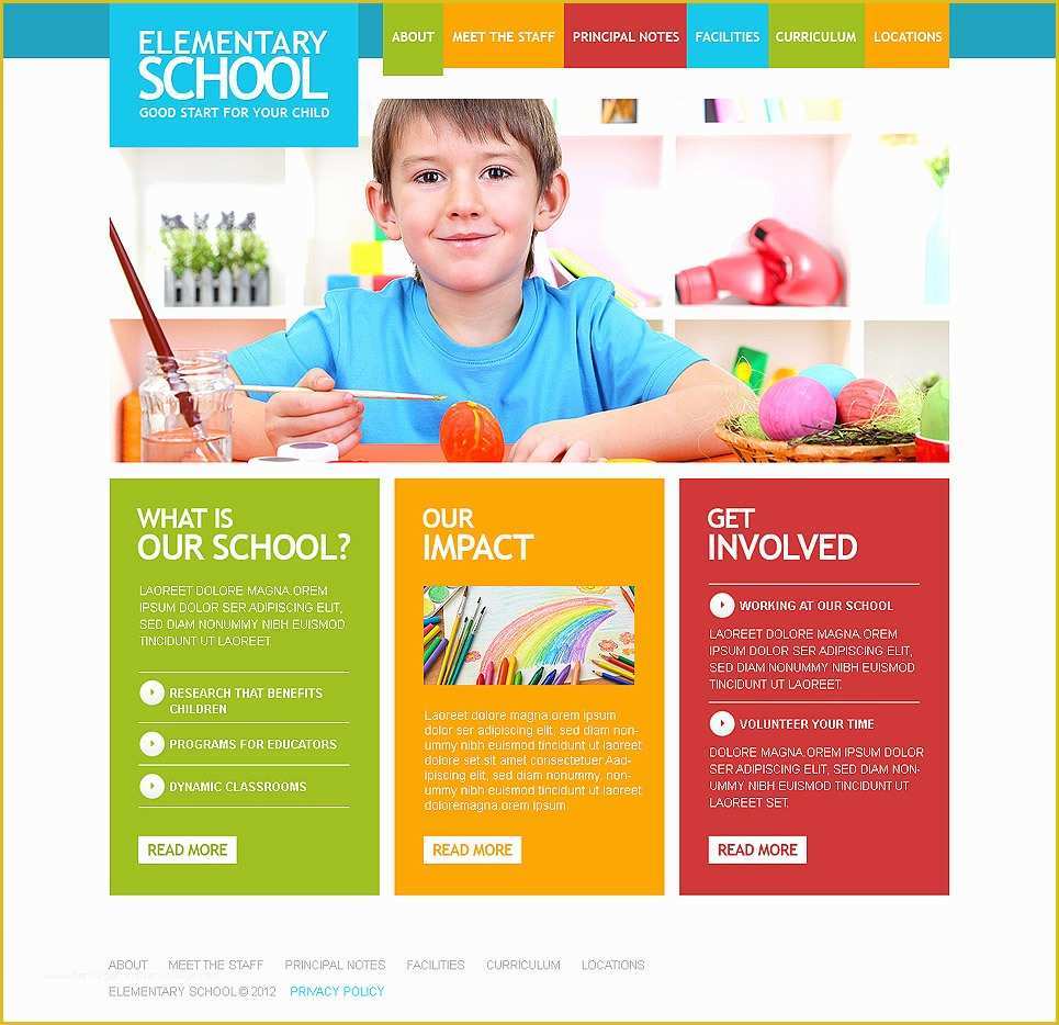 School Website Templates Free Of Primary School Responsive Website Template