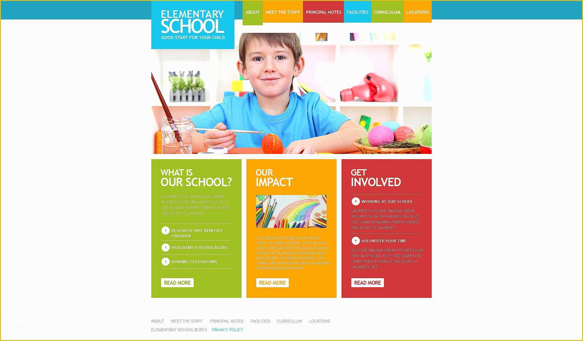 School Website Templates Free Of Primary School Responsive Website Template