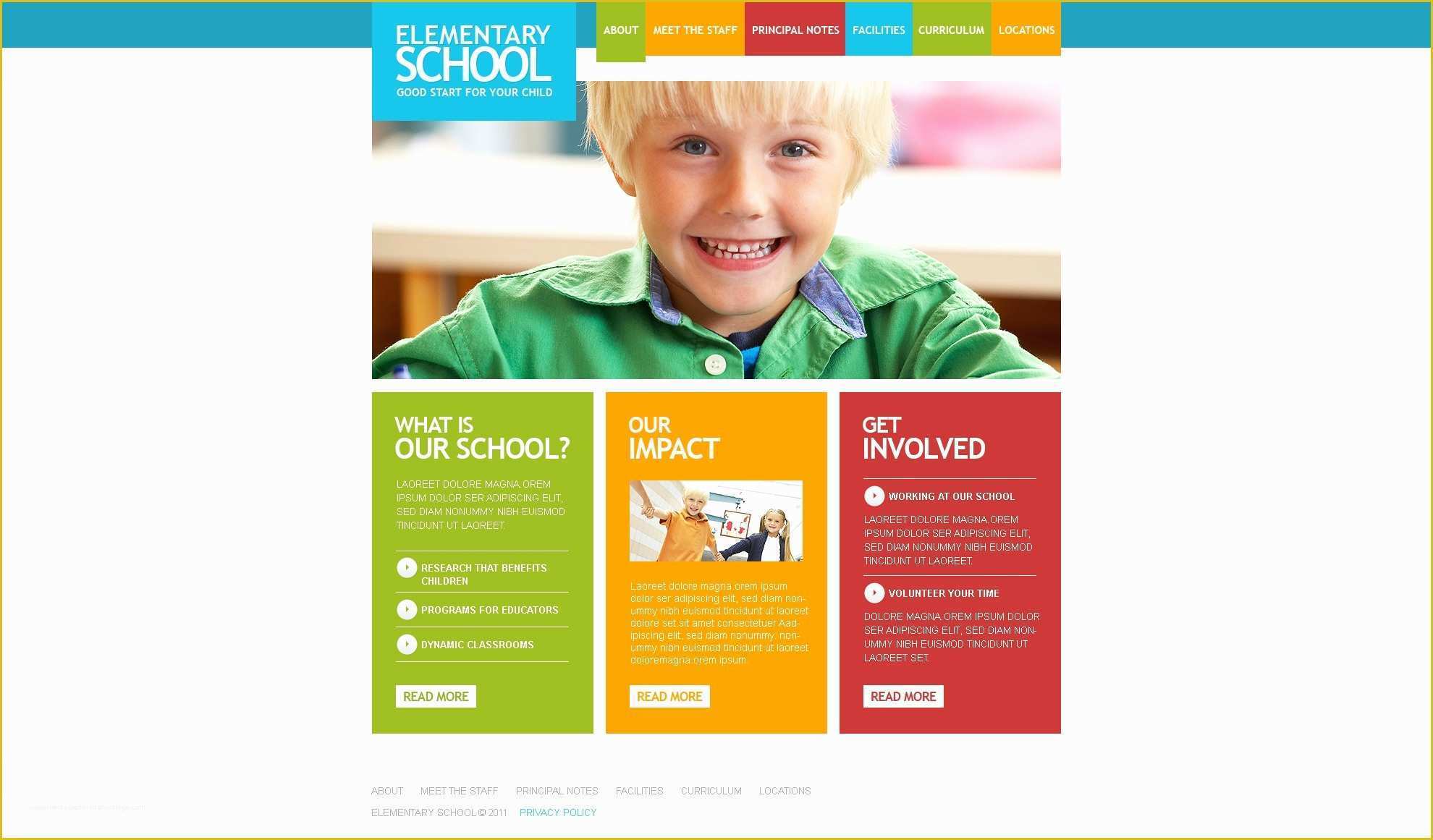 School Website Templates Free Of Primary School Website Template