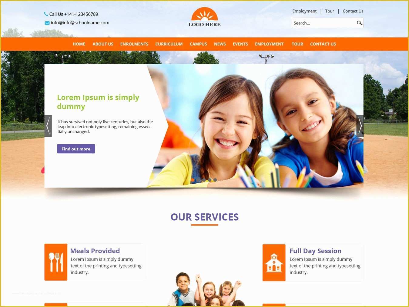School Website Templates Free Of School Website Template Psd Design Free Psd Design