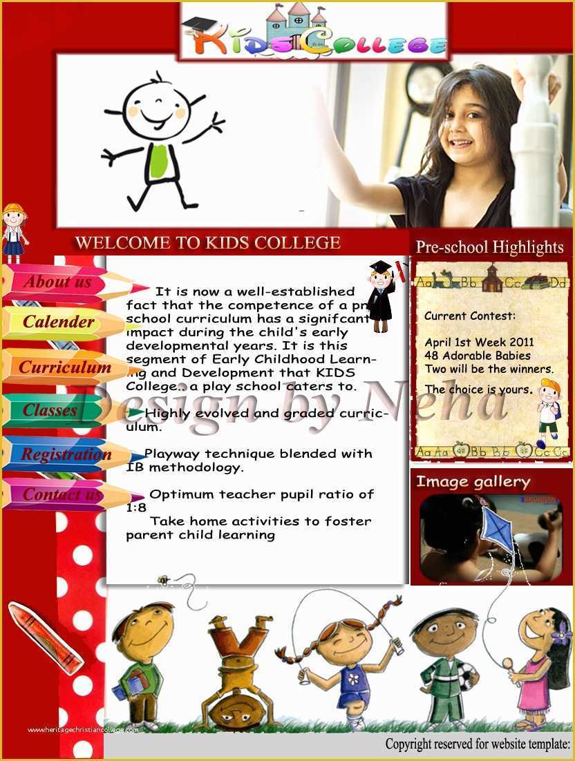 School Website Templates Free Of Web Designer Wall Kids Play School Website Template