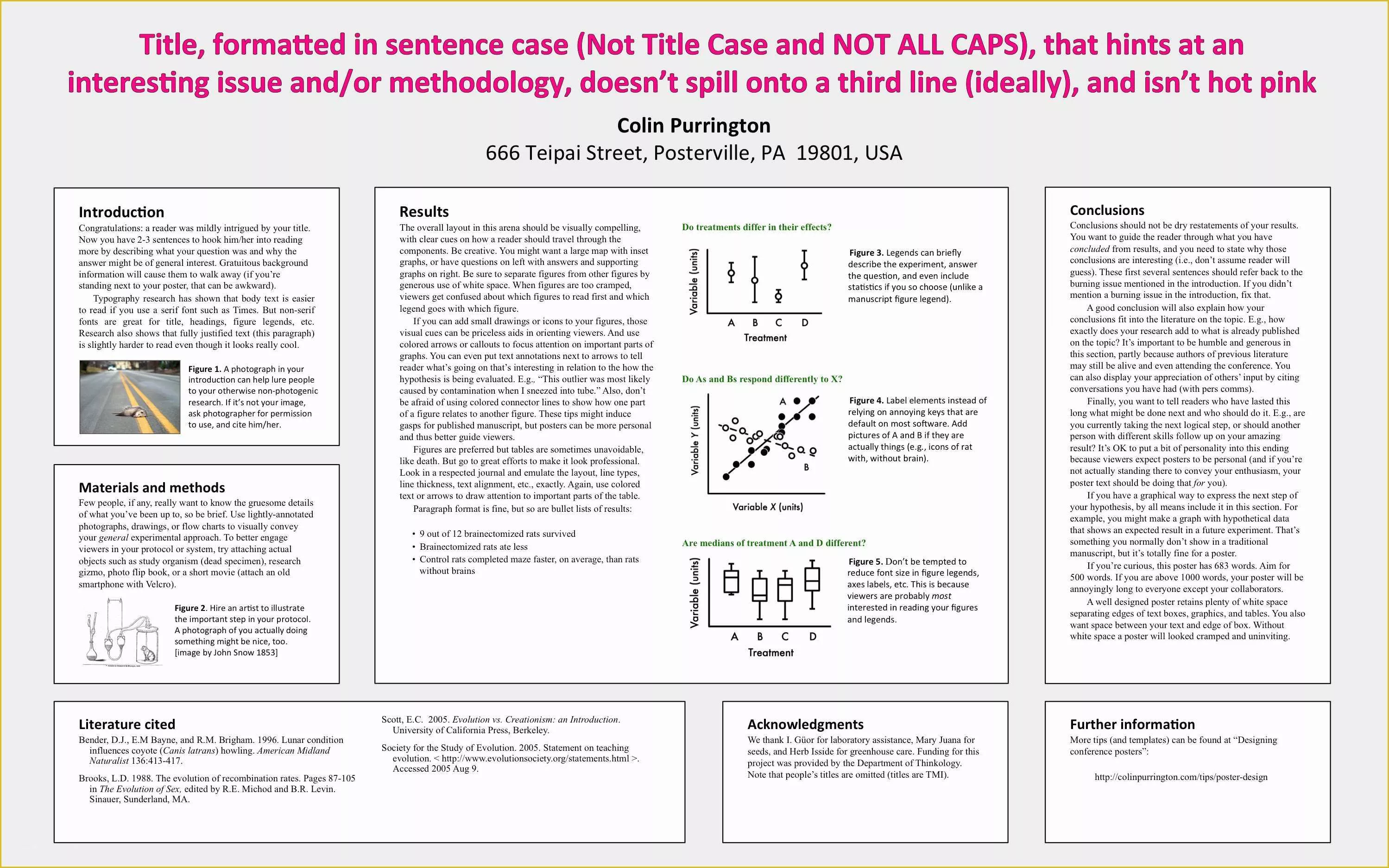 Scientific Poster Design Templates Free Of Designing Conference Posters Colin Purrington