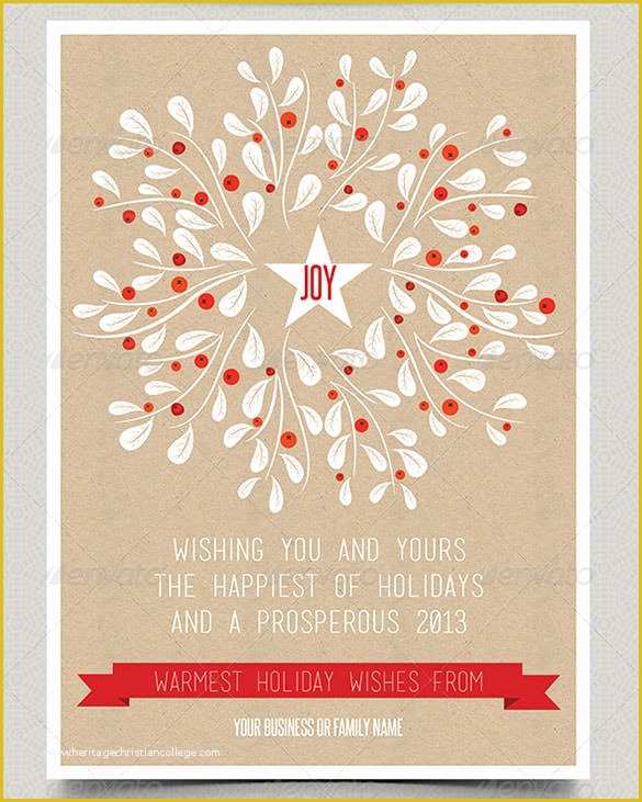 Seasons Greetings Card Templates Free Of 23 Holiday Card Templates Psd Ai Eps