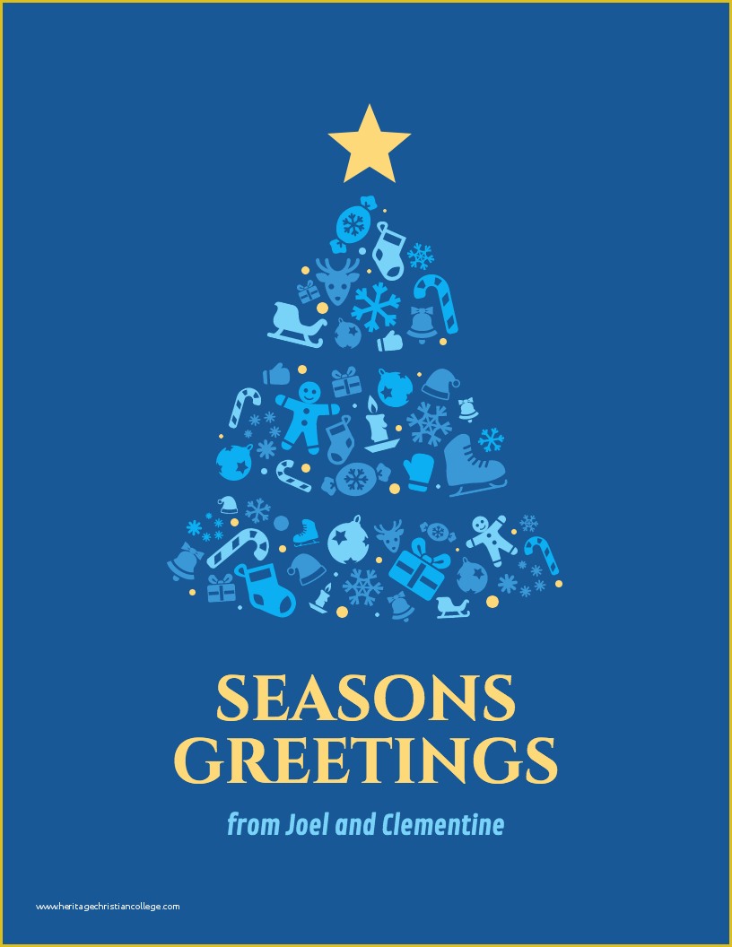 Seasons Greetings Card Templates Free Of Christmas Tree Greeting Card Template Venngage