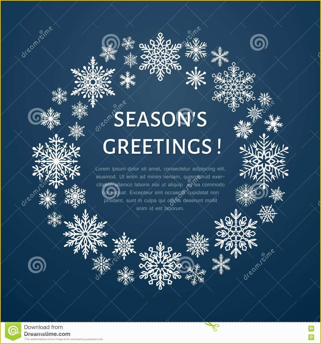 Seasons Greetings Card Templates Free Of Cute Snowflake Poster Banner Seasons Greetings Flat