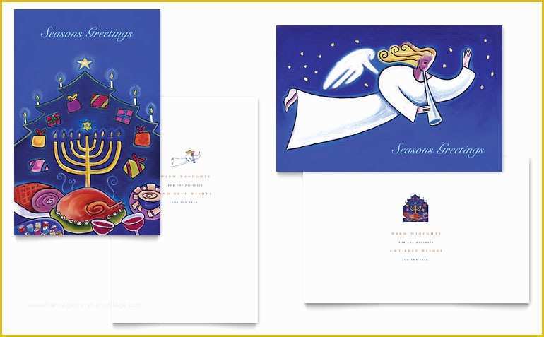 Seasons Greetings Card Templates Free Of Holiday Seasons Menorah Greeting Card Template Word