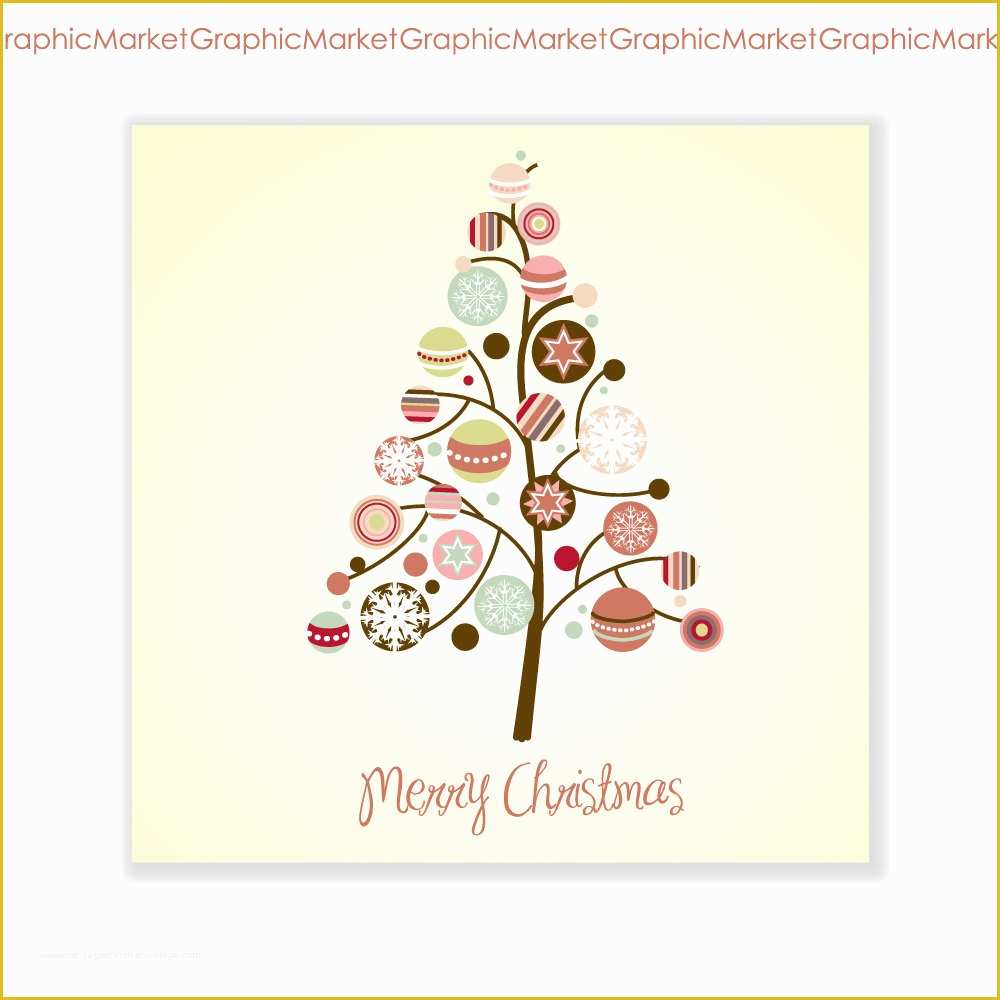 Seasons Greetings Card Templates Free Of Xmas Tree Card and Clip Art Digital Collage by Graphicmarket