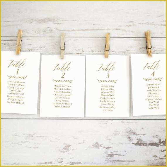 Seating Chart Cards Template Free Of Gold Wedding Seating Chart Template Editable Seating Chart