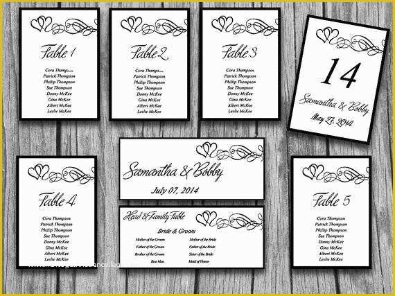 Seating Chart Cards Template Free Of Heart Wedding Seating Chart Template