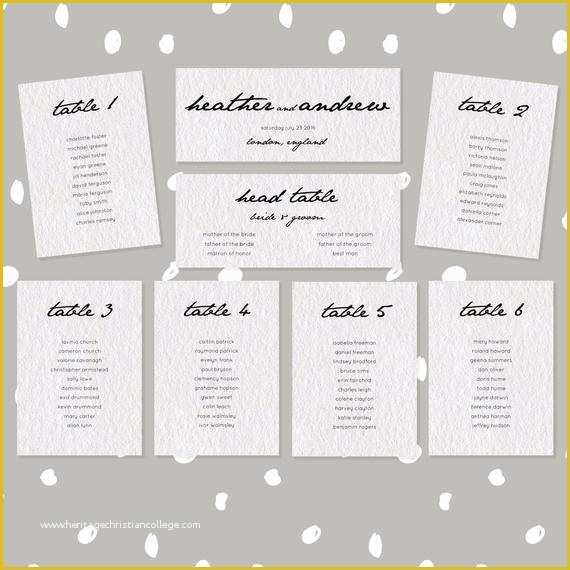 Seating Chart Cards Template Free Of Items Similar to Wedding Seating Chart Template Editable