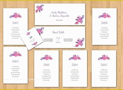 Seating Chart Cards Template Free Of Items Similar to Wedding Seating Chart Template