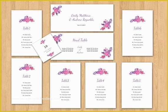 Seating Chart Cards Template Free Of Items Similar to Wedding Seating Chart Template