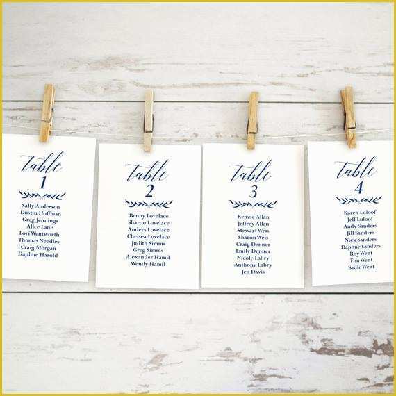 Seating Chart Cards Template Free Of Navy Wedding Seating Chart Template Printable Wedding Seating