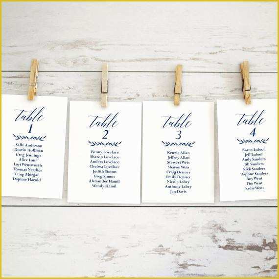 Seating Chart Cards Template Free