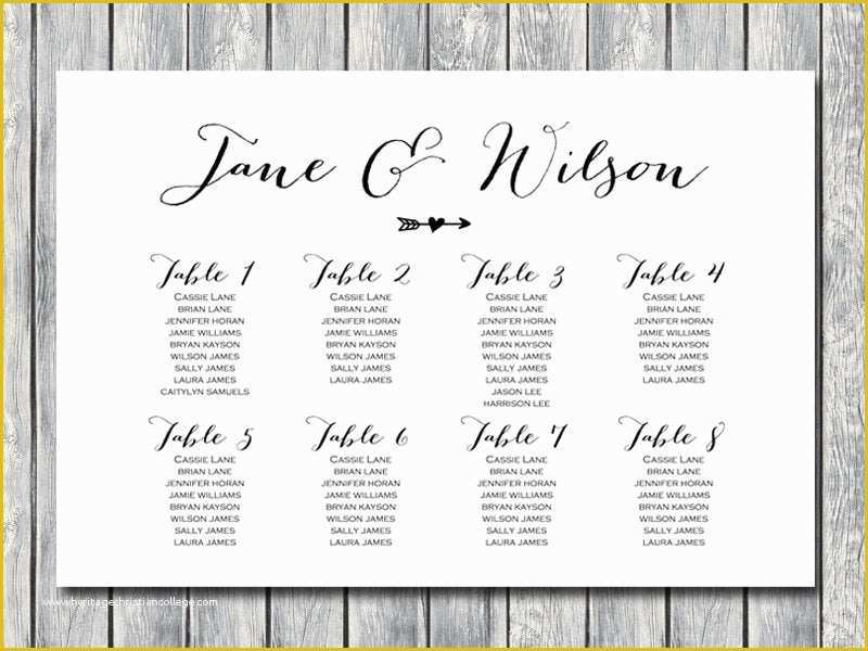 Seating Chart Cards Template Free Of Printable Custom Wedding Seating Chart Wedding Seating