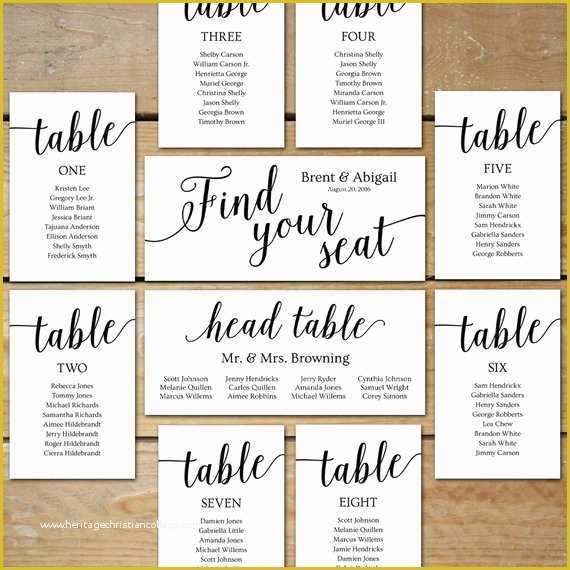 Seating Chart Cards Template Free Of Printable Seating Chart Wedding Seating Chart Cards