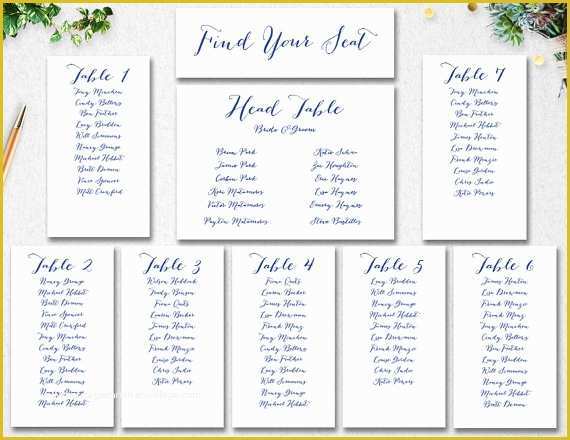 Seating Chart Cards Template Free Of Wedding Seating Chart Template Instant Download Editable
