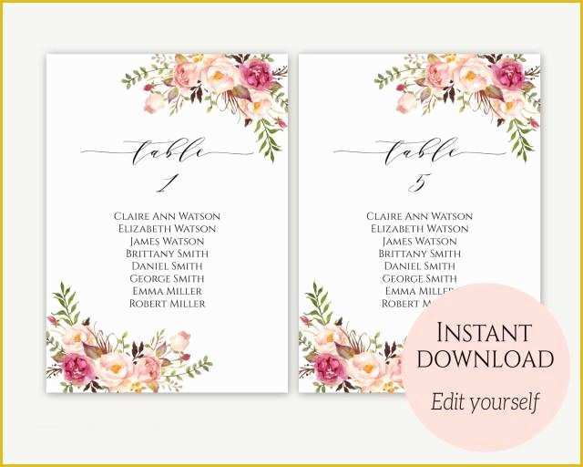 Seating Chart Cards Template Free Of Wedding Seating Chart Template Seating Cards Seating