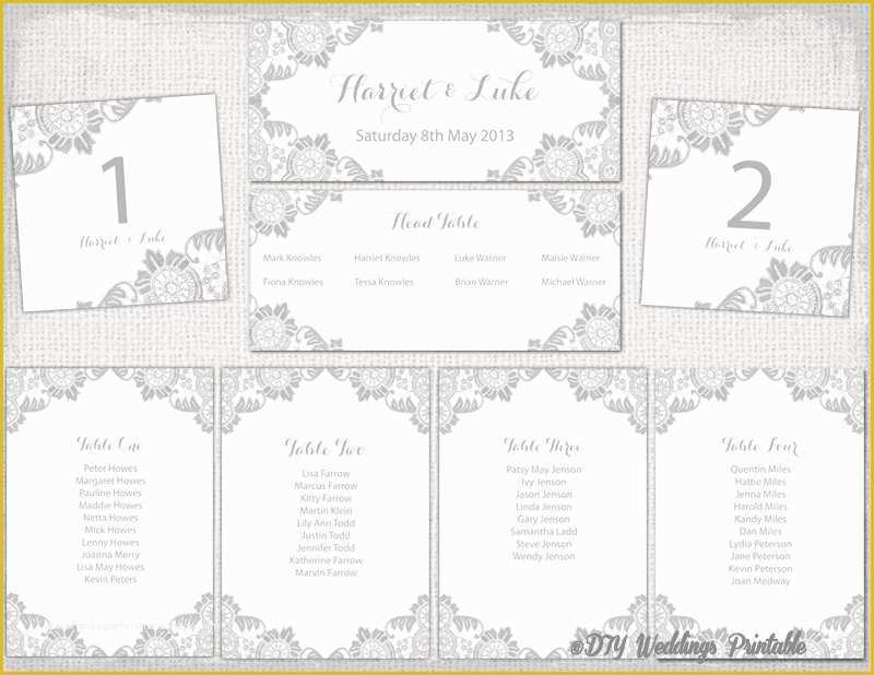 Seating Chart Cards Template Free Of Wedding Seating Chart Template Silver Gray Antique