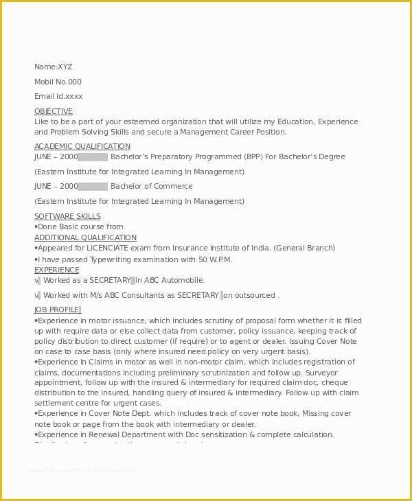 Secretary Resume Templates Free Of 12 Secretary Resume Templates Pdf Doc