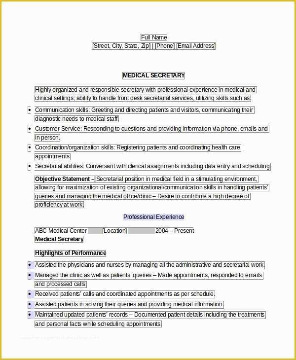 Secretary Resume Templates Free Of 12 Secretary Resume Templates Pdf Doc