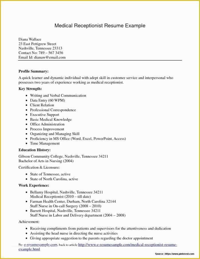 Secretary Resume Templates Free Of Medical Unit Secretary Resume Sample Resume Resume