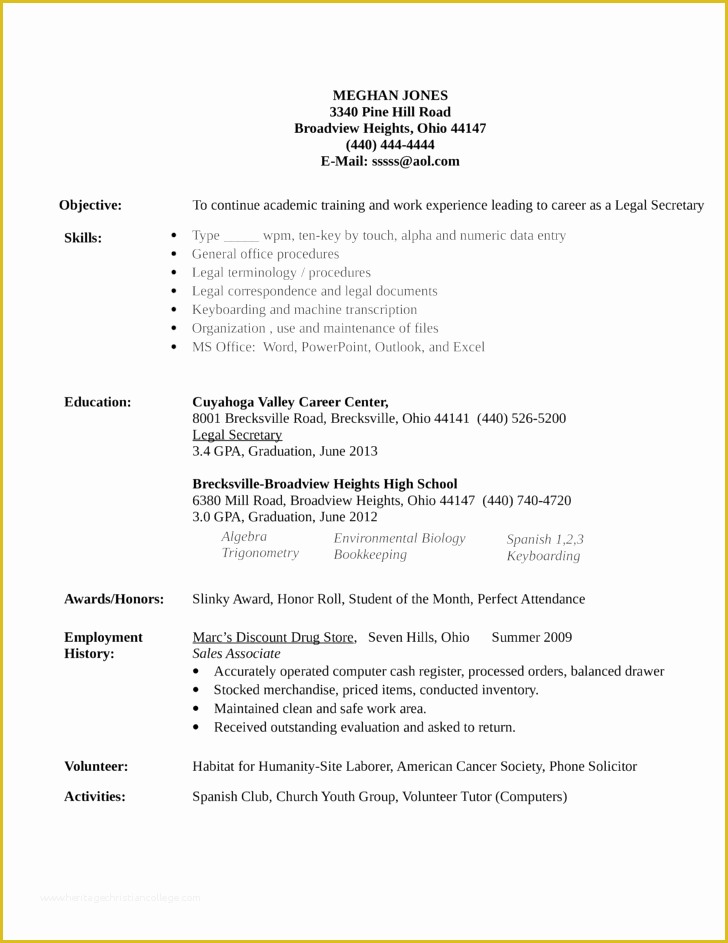 Secretary Resume Templates Free Of Professional Legal Secretary Resume Template