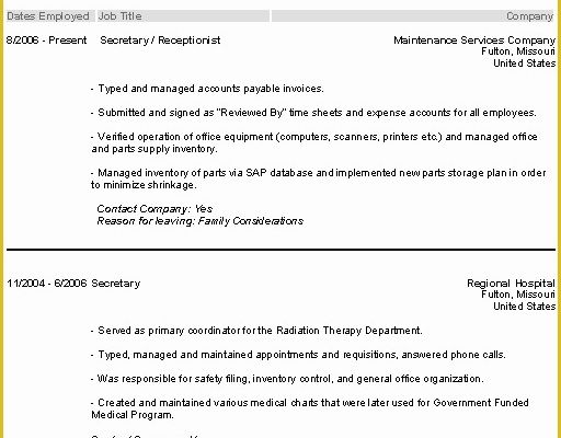 Secretary Resume Templates Free Of Secretary Resume Examples Resume Builder