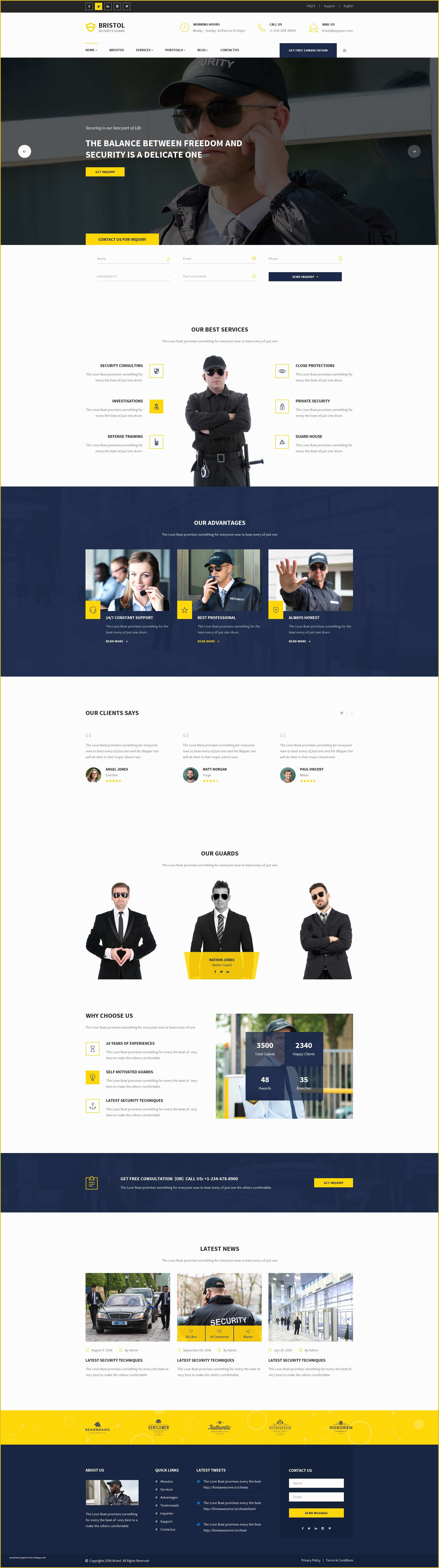 Security Guard Website Templates Free Download Of Bristol Security Guard Psd Template by tonatheme