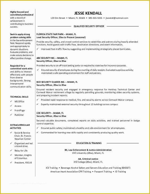 Security Resume Template Free Of Guard Security Ficer Resume Guard Security Ficer