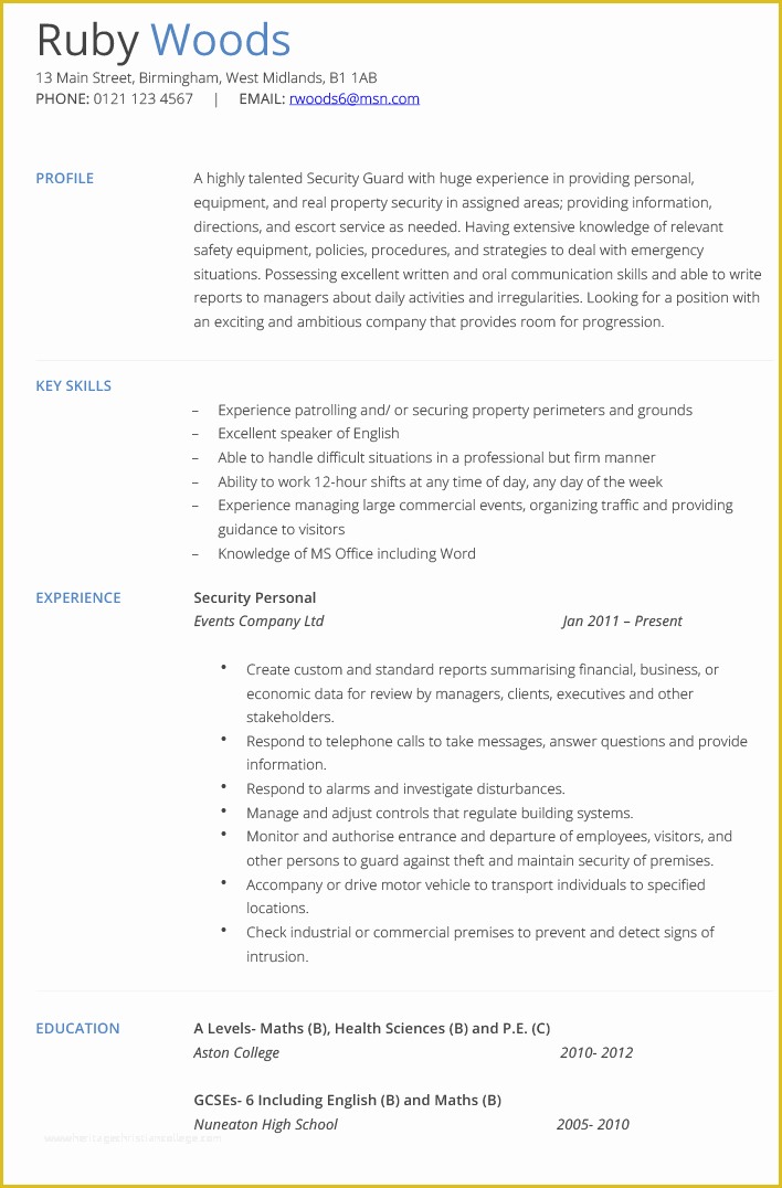 Security Resume Template Free Of Pin by John Kamau On Nhoj