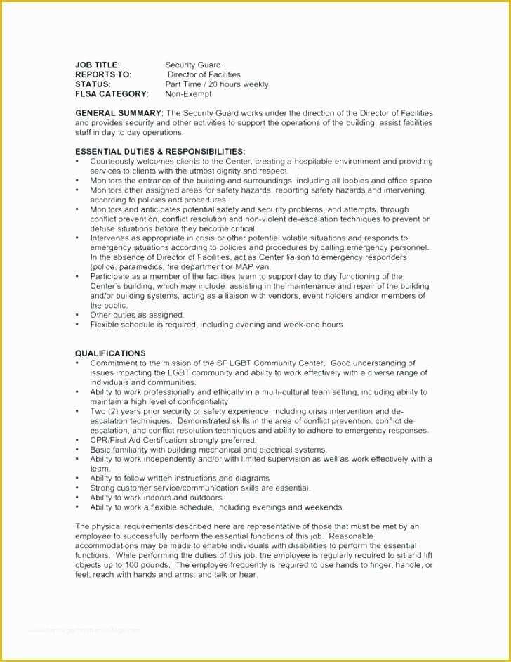 Security Resume Template Free Of Security Guard Resume Sample Hotel Security Resume Chic