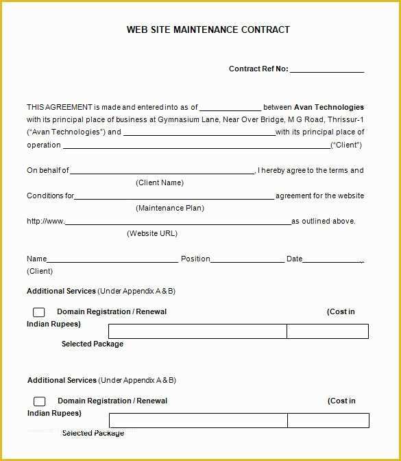Security Service Contract Template Free Of 20 Maintenance Contract Templates Docs Word Pages