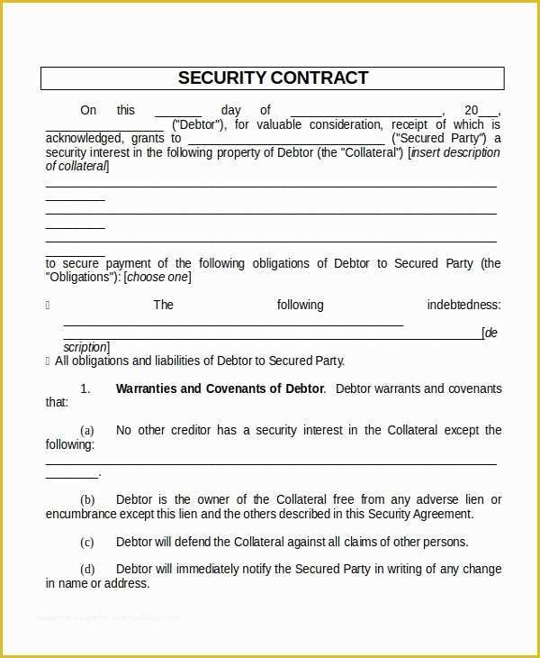 Security Service Contract Template Free Of 28 Contract Templates Free Sample Example format