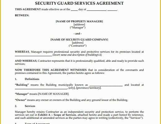 Security Service Contract Template Free Of Contract Agreement 9 Download Free Documents In Pdf Word