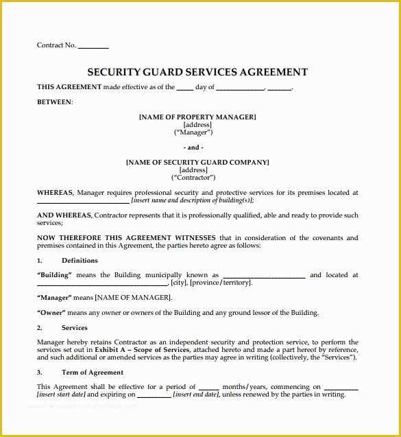 48 Security Service Contract Template Free