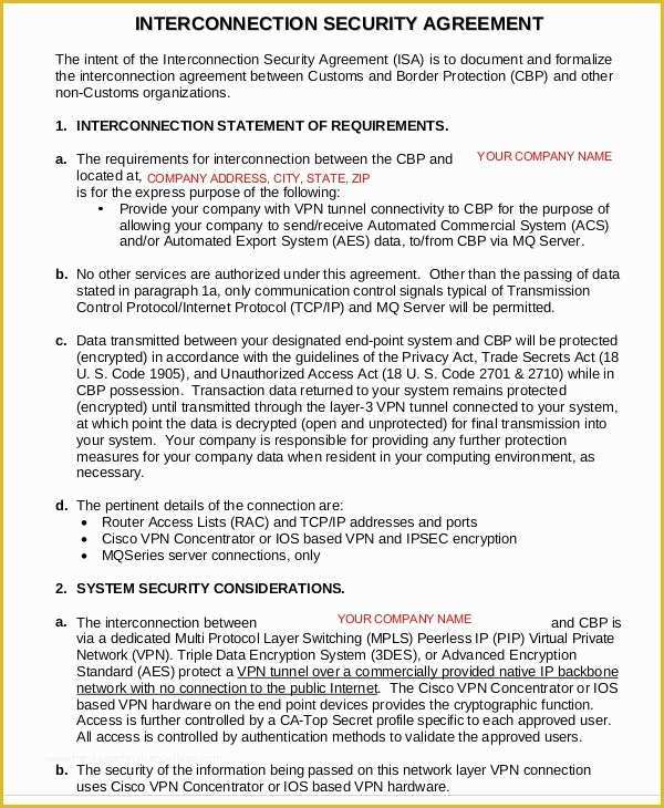 Security Service Contract Template Free Of Sample Mercial Security Agreement Template