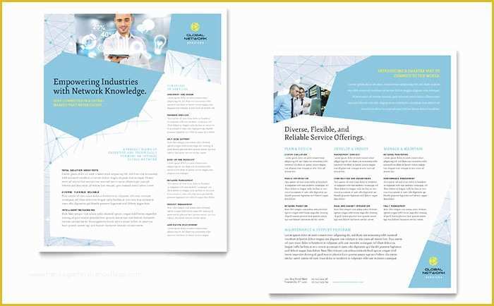 Sell Sheet Template Free Of Global Network Services Datasheet Template Design