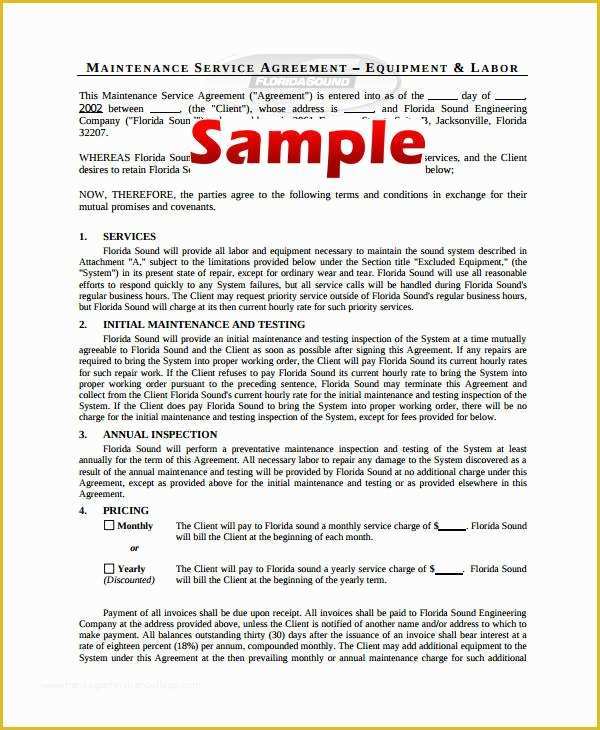 Service Agreement Template Free Of 10 Simple Service Agreements Word Pdf