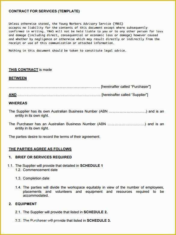 Service Agreement Template Free Of 12 Service Contract Templates Pdf Doc