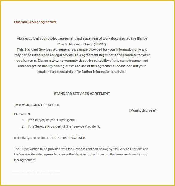 Service Agreement Template Free Of 36 Service Agreement Templates Word Pdf