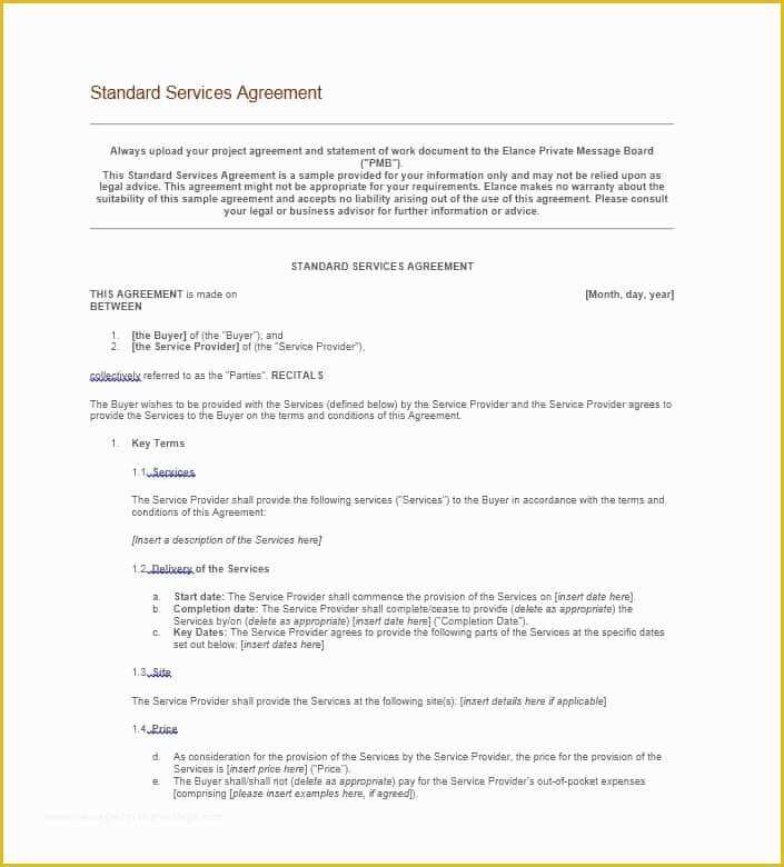 Service Agreement Template Free Of 50 Professional Service Agreement Templates & Contracts