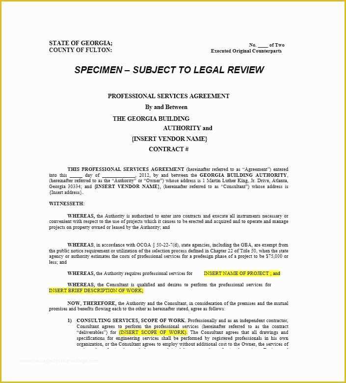 Service Agreement Template Free Of 50 Professional Service Agreement Templates &amp; Contracts