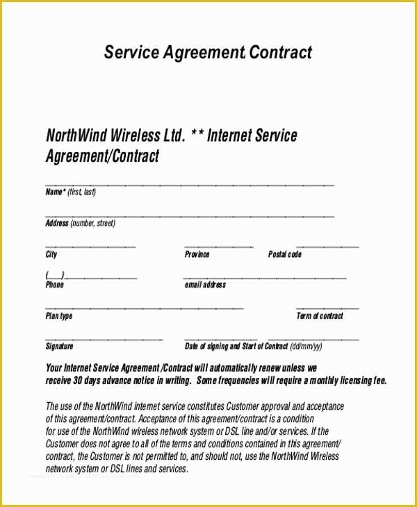 Service Agreement Template Free Of Sample Service Agreement form 9 Free Documents In Pdf